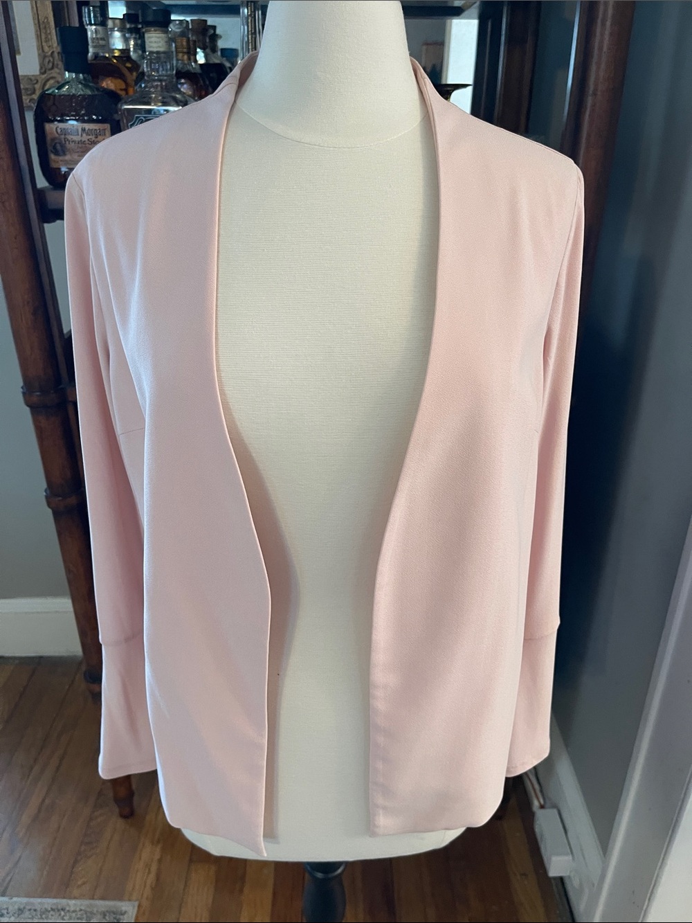 NWOT Adrianna Papell Blush Pink Open-Front Blazer